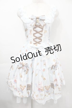 画像: metamorphose / くまちゃんのBakery cafeバッスルジャンパースカート  サックス S-25-09-15-030-ME-OP-AS-ZS