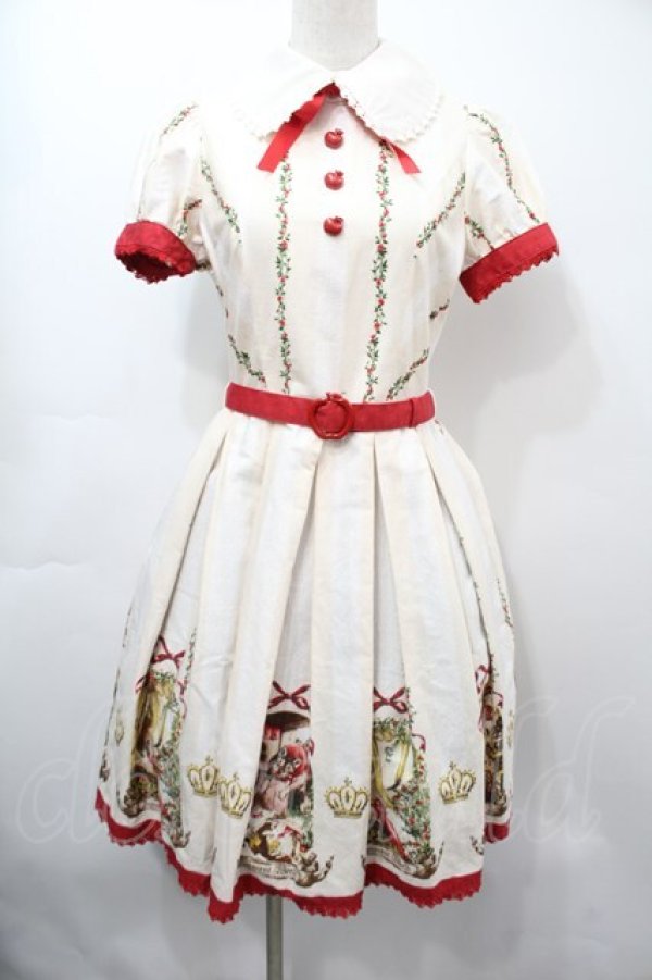 画像1: Innocent World / 童話柄ワンピース  オフｘ赤 S-25-09-15-031-IW-OP-AS-ZS (1)