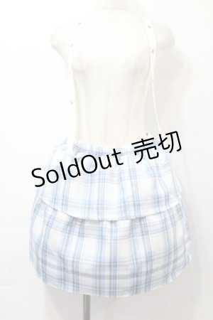 画像: FLC / ぬたコラボベルト付きチェックスカート  サックス S-25-09-15-047-LO-SK-AS-ZS