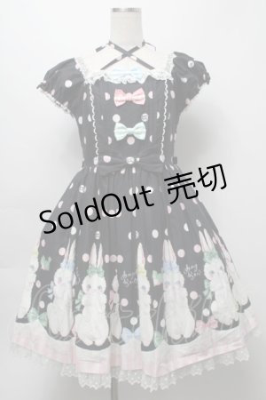 画像: Angelic Pretty / マシュマロバニーワンピース  黒 S-25-09-16-047-AP-OP-AS-ZS