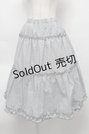画像: m petit by misako / NINA'Sギャザースカート S 黒ｘ白 S-25-09-16-055-LO-SK-AS-ZS
