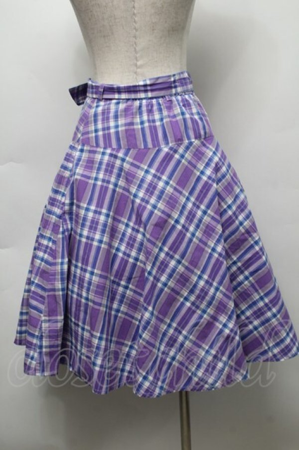 画像2: F&A / チェックスカート  紫 S-25-09-16-057-LO-SK-AS-ZT143 (2)