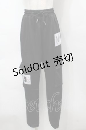 画像: NieR Clothing / NieRちゃん刺繍ワイドパンツ  黒 S-25-09-16-061-PU-PA-HR-ZI