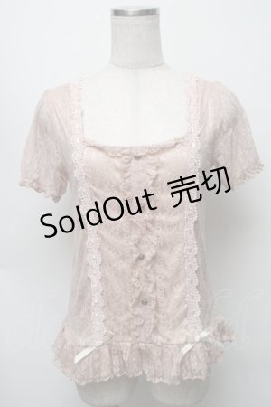 画像: axes femme / レース切替カットソー  オレンジ S-25-09-16-020-AX-TO-AS-ZS