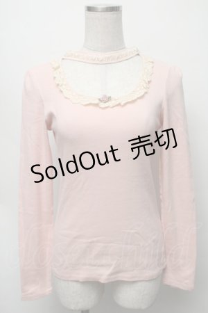 画像: an another angelus / 巻バラカットソー  ピンク S-25-09-16-022-CA-TO-AS-ZS