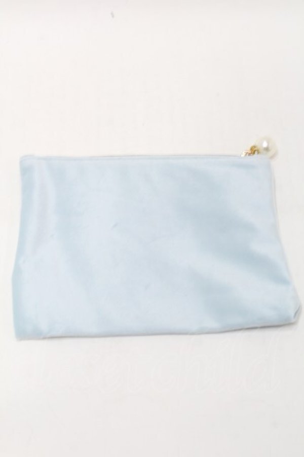 画像2: m petit by misako / AM*コウチャツキベロアポーチ（紅茶無し）  サックス S-25-09-16-004-LO-ZA-HR-ZS (2)