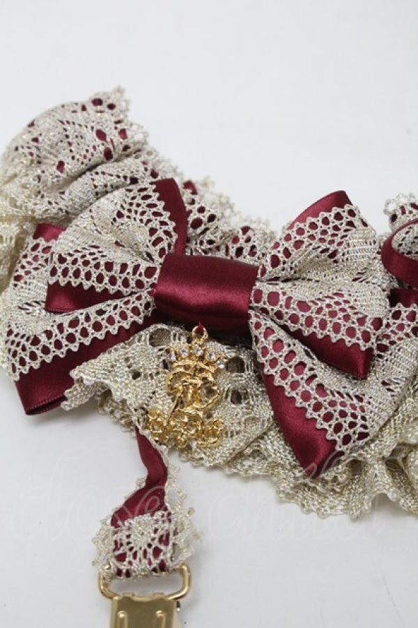 画像3: ALICE and the PIRATES / 夢か現か、記憶の中のPiste d'un cirque “Jumeaux”靴下留め  ゴールドＸボルドー S-25-09-17-004-PA-ZA-SA-ZS (3)