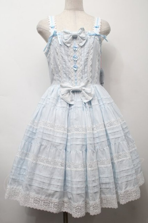 画像1: BABY,THE STARS SHINE BRIGHT / シェリルレーシィジャンパースカート  サックス S-25-09-17-042-BA-OP-HR-ZS (1)