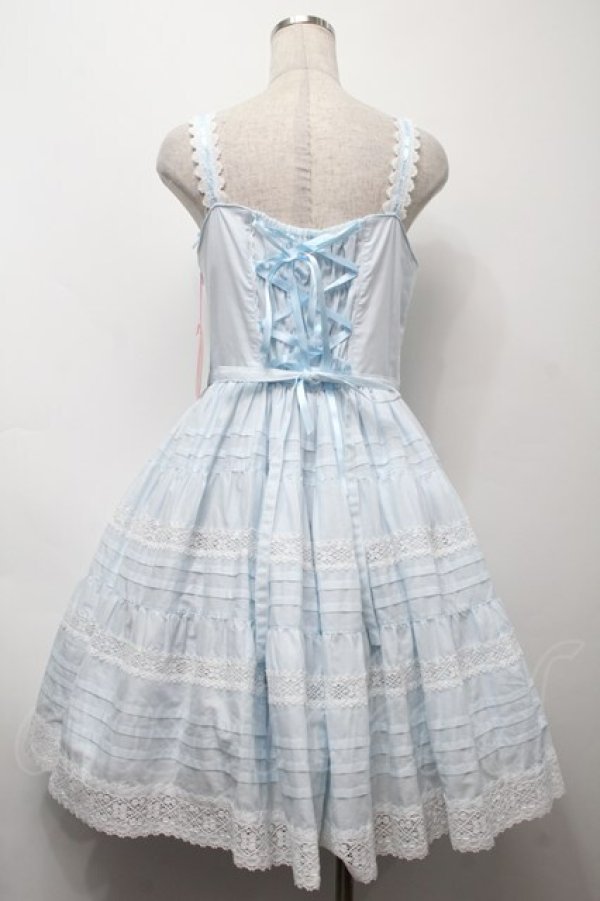 画像2: BABY,THE STARS SHINE BRIGHT / シェリルレーシィジャンパースカート  サックス S-25-09-17-042-BA-OP-HR-ZS (2)