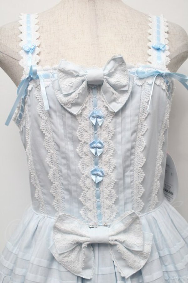 画像3: BABY,THE STARS SHINE BRIGHT / シェリルレーシィジャンパースカート  サックス S-25-09-17-042-BA-OP-HR-ZS (3)