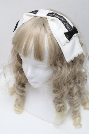 画像: Angelic Pretty / Mademoiselleカチューシャ  黒ｘ白 S-25-09-17-006-AP-AC-HR-ZS