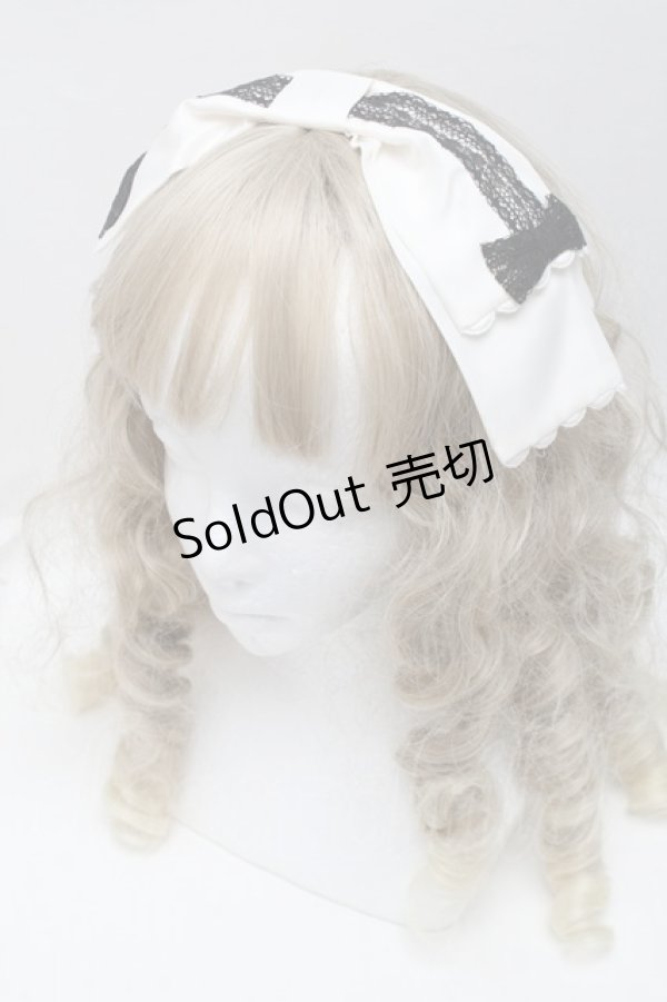 画像1: Angelic Pretty / Mademoiselleカチューシャ  黒ｘ白 S-25-09-17-006-AP-AC-HR-ZS (1)