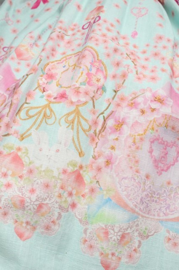 画像5: BABY,THE STARS SHINE BRIGHT / はなもも Shangri-La柄リボンジャンパースカート  ミント S-25-09-17-044-BA-OP-HR-ZT482 (5)