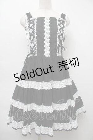 画像: BABY,THE STARS SHINE BRIGHT / ミルフィーユジャンパースカート（2022年）  黒ｘ白 S-25-09-17-045-BA-OP-AS-ZS