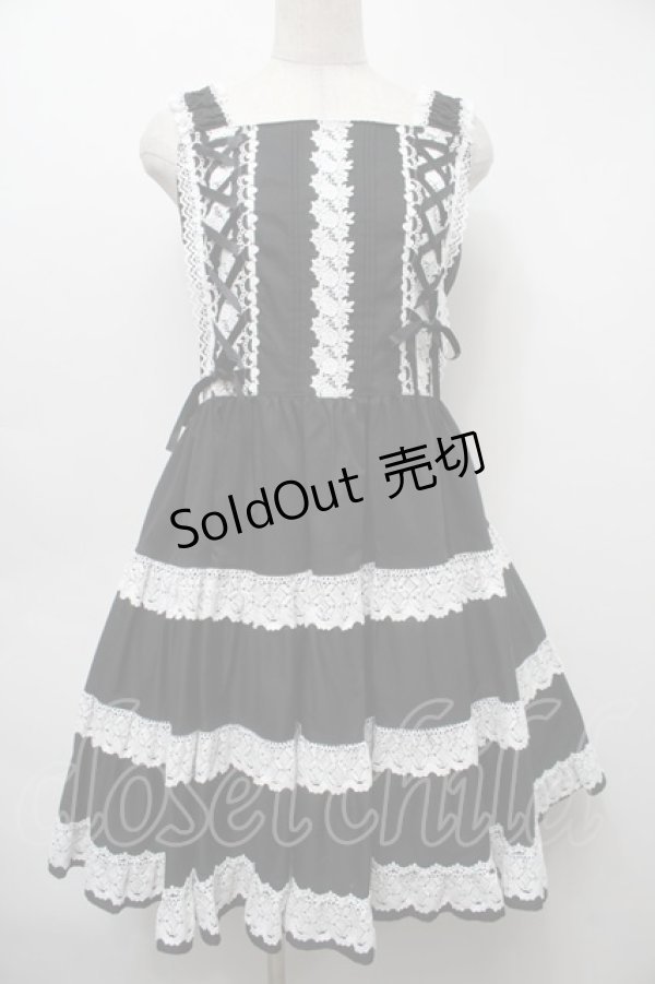 画像1: BABY,THE STARS SHINE BRIGHT / ミルフィーユジャンパースカート（2022年）  黒ｘ白 S-25-09-17-045-BA-OP-AS-ZS (1)