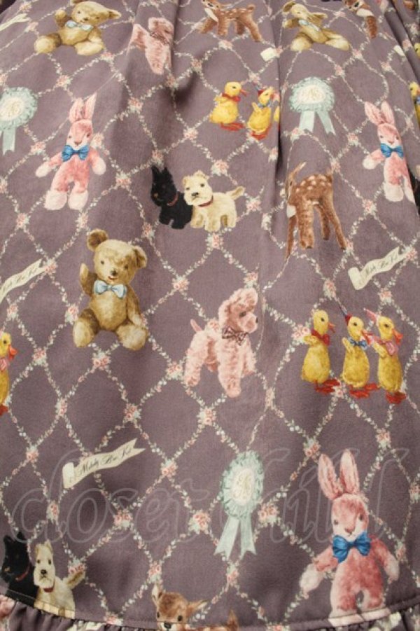 画像4: Melody BasKet / ちいさなぬいぐるみヨークワンピース  グレイッシュパープル S-25-09-17-052-LO-OP-HR-ZS (4)