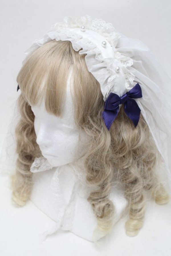 画像1: Angelic Pretty / シスターベールヘッドドレス  白ｘ青 S-25-09-17-007-AP-AC-AS-ZS (1)