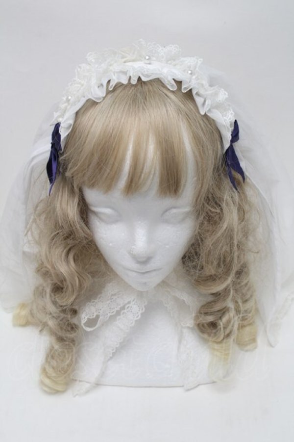 画像2: Angelic Pretty / シスターベールヘッドドレス  白ｘ青 S-25-09-17-007-AP-AC-AS-ZS (2)