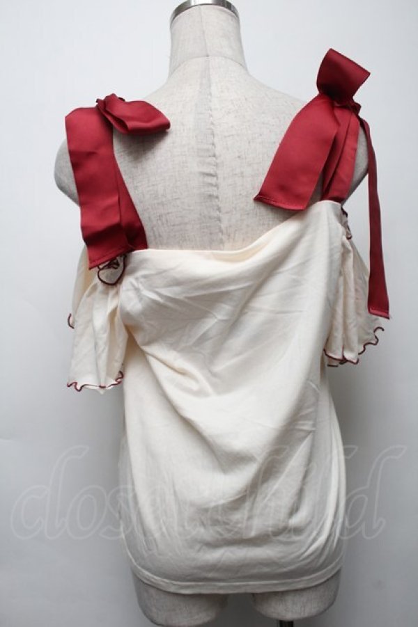 画像2: LIZ LISA / プリントオフショルトップス  キナリｘボルドー S-25-09-17-022-LO-TO-HR-ZT365 (2)