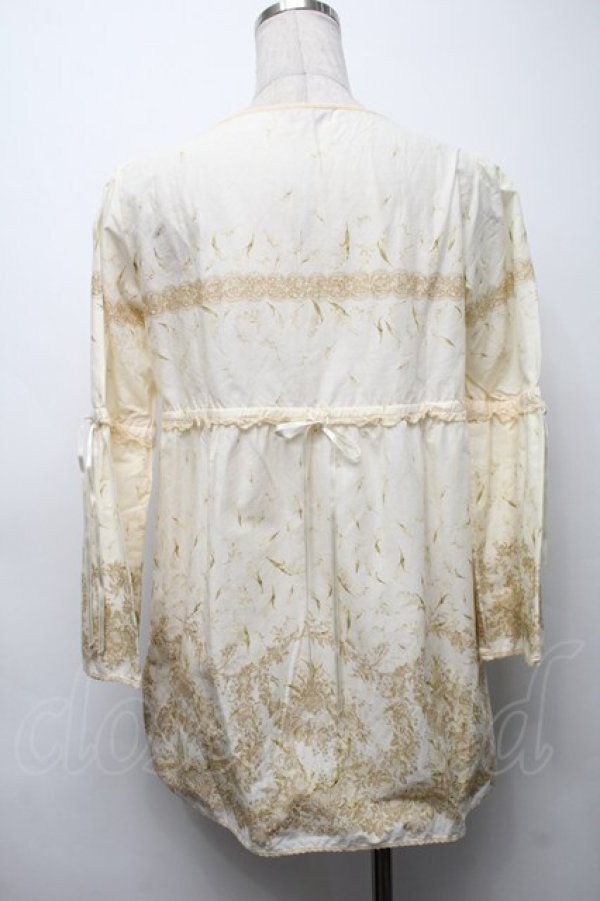 画像2: PINK HOUSE / 鈴蘭プリントブラウス  アイボリー S-25-09-17-024-LO-BL-SA-ZT056 (2)