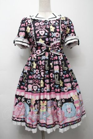 画像: Angelic Pretty / Toy's Donut Dinerワンピース  クロ S-25-09-17-026-AP-OP-SZ-ZS
