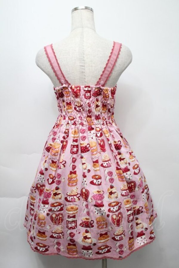 画像2: Shirley Temple / シャーリーカフェプリントジャンパースカート 160 ピンク S-25-09-23-033-ET-OP-AS-ZS (2)