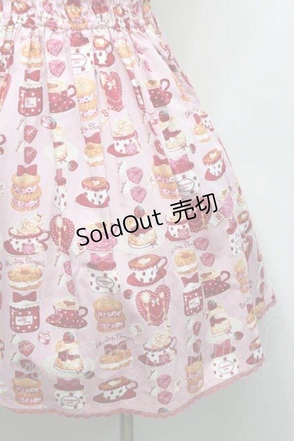 画像3: Shirley Temple / シャーリーカフェプリントジャンパースカート 160 ピンク S-25-09-23-033-ET-OP-AS-ZS (3)