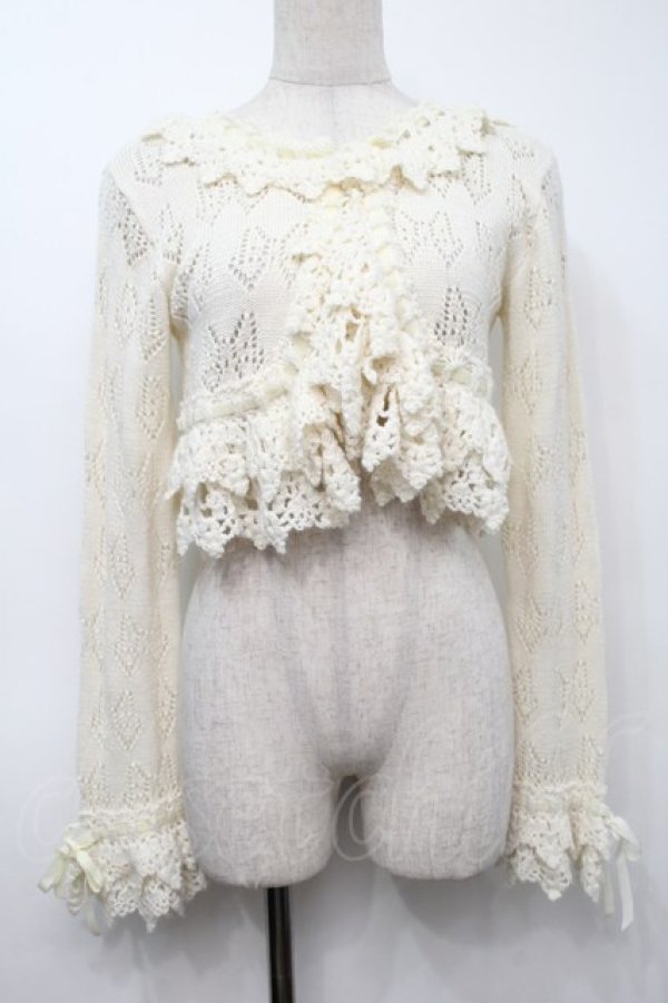 画像3: PINK HOUSE / 透かし編みボレロ風カーディガン  オフ S-25-09-23-005-LO-TO-AS-ZS (3)