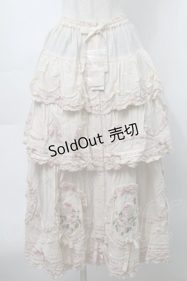 画像1: PINK HOUSE / Berry Rose刺繍入りパッチワークスカート  ピンク S-25-09-23-042-LO-SK-AS-ZS (1)