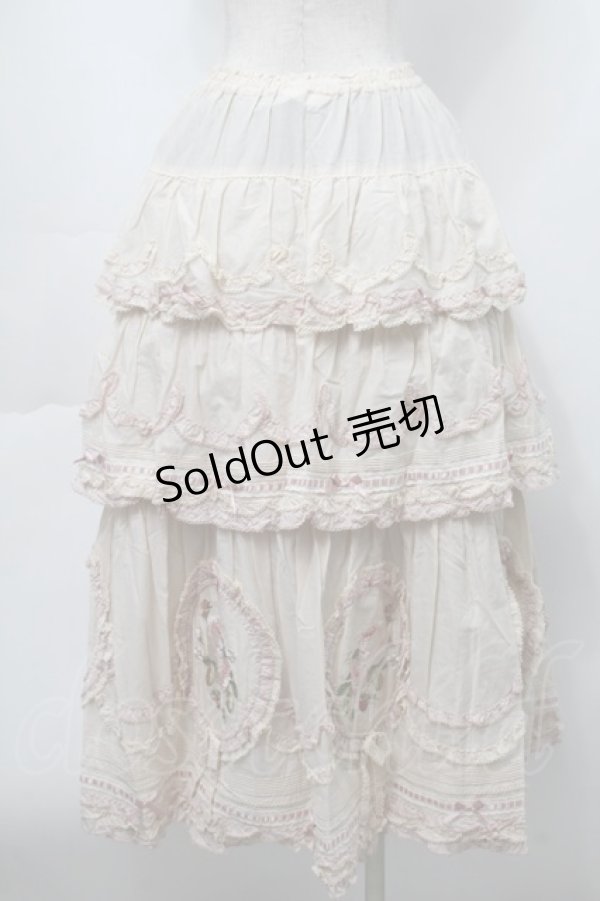 画像2: PINK HOUSE / Berry Rose刺繍入りパッチワークスカート  ピンク S-25-09-23-042-LO-SK-AS-ZS (2)