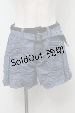 画像: Ozz Croce / 刺繍入りショートパンツ  ブルー S-25-09-23-056-OO-PA-AS-ZS