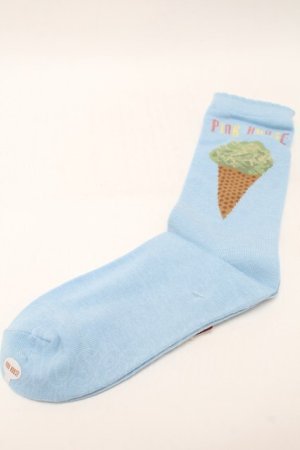 画像: PINK HOUSE / アイスクリーム柄ソックス  アイスブルー S-25-09-23-1033-LO-ZA-HR-ZS