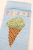 画像3: PINK HOUSE / アイスクリーム柄ソックス  アイスブルー S-25-09-23-1033-LO-ZA-HR-ZS (3)