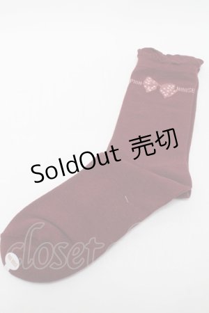 画像: PINK HOUSE / ドットリボン柄ソックス  赤 S-25-09-23-1036-LO-ZA-HR-ZS