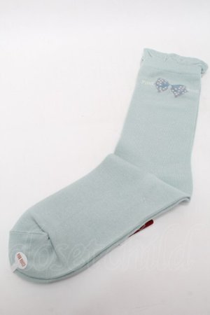 画像: PINK HOUSE / ドットリボン柄ソックス  ミント S-25-09-23-1039-LO-ZA-HR-ZS