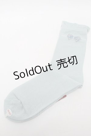 画像: PINK HOUSE / ドットリボン柄ソックス  ミント S-25-09-23-1039-LO-ZA-HR-ZS