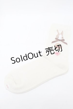 画像: PINK HOUSE / クッキーラビッツモチーフソックス  アイボリー S-25-09-23-1044-LO-ZA-HR-ZS