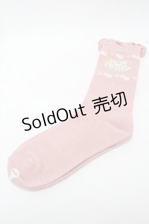画像: PINK HOUSE / ティーカップモチーフソックス  ピンク S-25-09-23-1050-LO-ZA-HR-ZS
