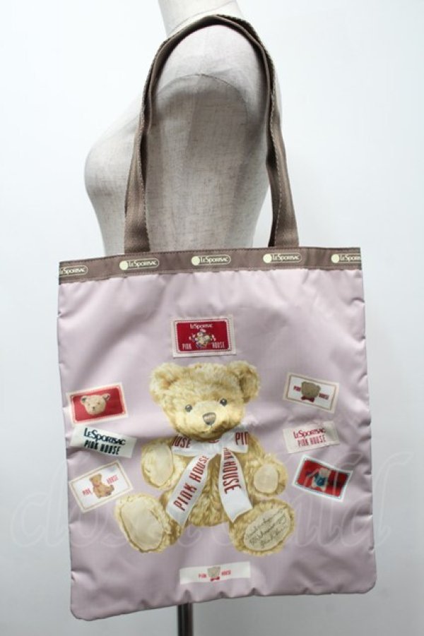 画像1: PINK HOUSE / LeSportsac×PINK HOUSE ピンクハウスベアトートバッグ  ピンク S-25-09-23-1056-LO-BG-HR-ZT335 (1)