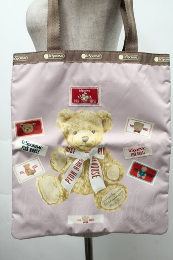 画像4: PINK HOUSE / LeSportsac×PINK HOUSE ピンクハウスベアトートバッグ  ピンク S-25-09-23-1056-LO-BG-HR-ZT335 (4)