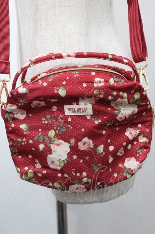 画像2: PINK HOUSE / Berry Roseプリントの3WAYミニバッグ  赤 S-25-09-23-1059-LO-BG-HR-ZT501 (2)