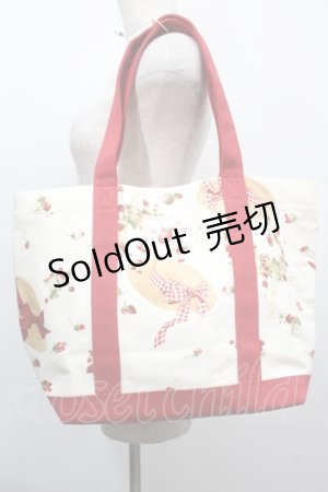 画像: PINK HOUSE / Straw-berry Hatプリントバッグ  アイボリー S-25-09-23-1060-LO-BG-HR-ZS