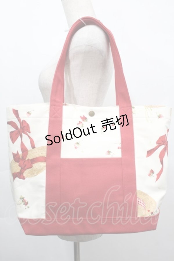 画像3: PINK HOUSE / Straw-berry Hatプリントバッグ  アイボリー S-25-09-23-1060-LO-BG-HR-ZS (3)