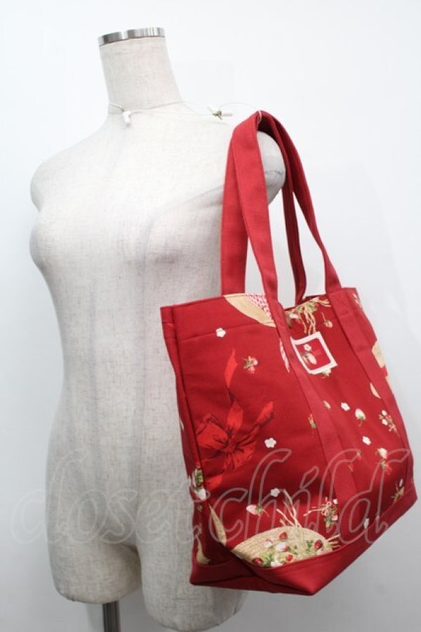 画像2: PINK HOUSE / Straw-berry Hatプリントバッグ  赤 S-25-09-23-1061-LO-BG-HR-ZT501 (2)