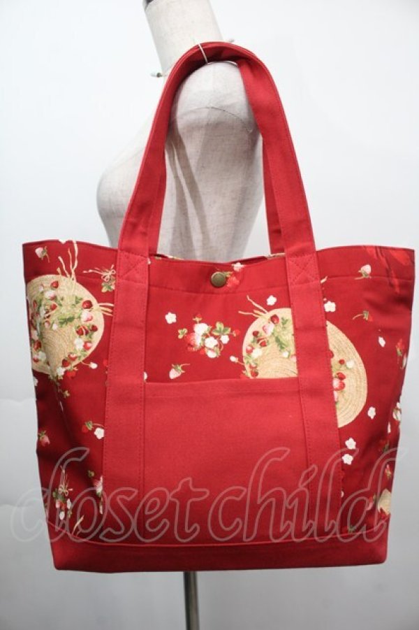画像3: PINK HOUSE / Straw-berry Hatプリントバッグ  赤 S-25-09-23-1061-LO-BG-HR-ZT501 (3)