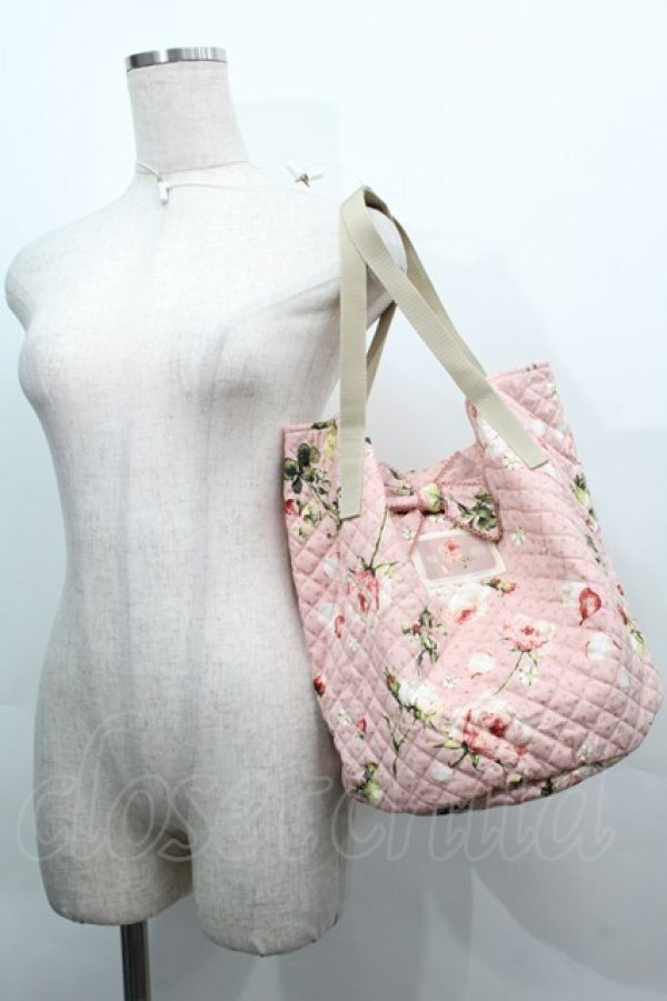 画像2: PINK HOUSE / Berry Roseプリントバッグ  ピンク S-25-09-23-1062-LO-BG-HR-ZS (2)