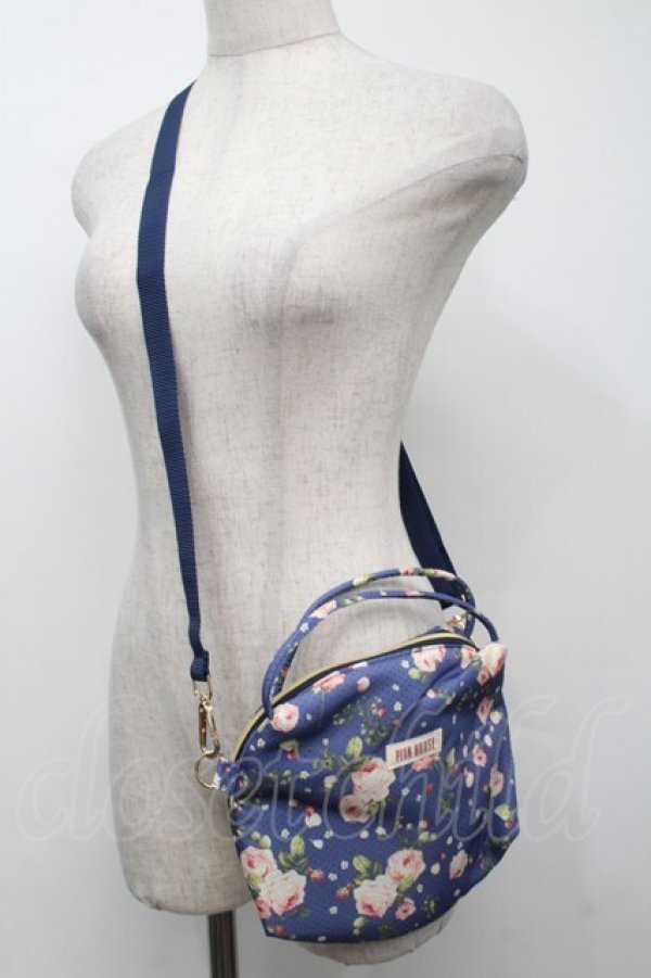 画像1: PINK HOUSE / Berry Roseプリントの3WAYミニバッグ  ブルー S-25-09-23-1065-LO-BG-HR-ZT501 (1)