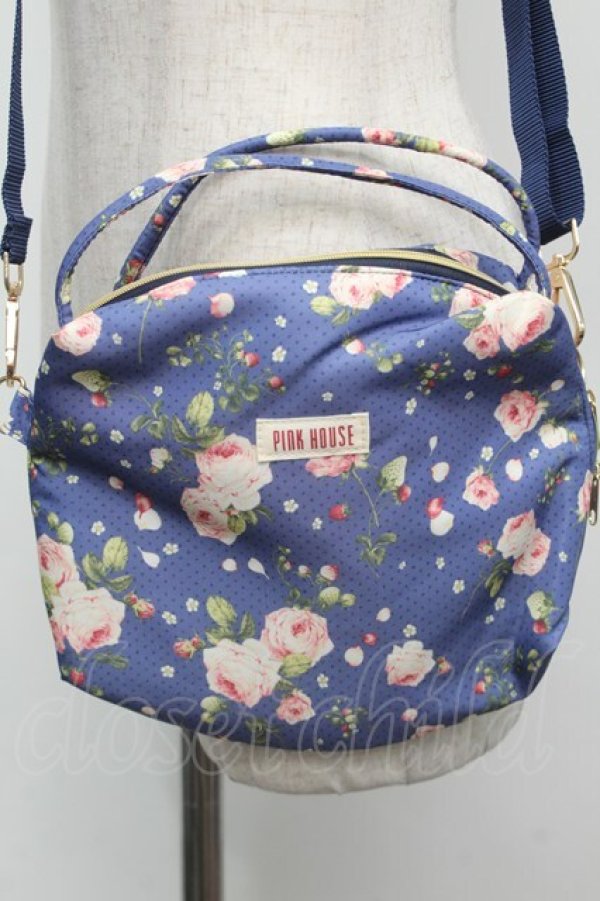 画像2: PINK HOUSE / Berry Roseプリントの3WAYミニバッグ  ブルー S-25-09-23-1065-LO-BG-HR-ZT501 (2)