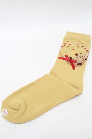 画像: PINK HOUSE / フラワーバスケットテディソックス  イエロー S-25-09-23-1009-LO-ZA-HR-ZS