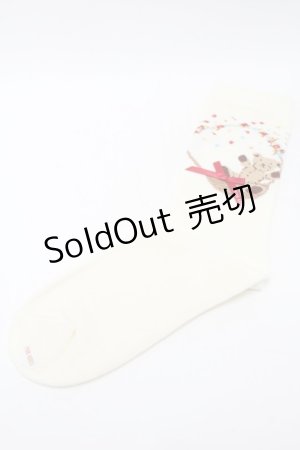 画像: PINK HOUSE / フラワーバスケットテディソックス  アイボリー S-25-09-23-1011-LO-ZA-HR-ZS